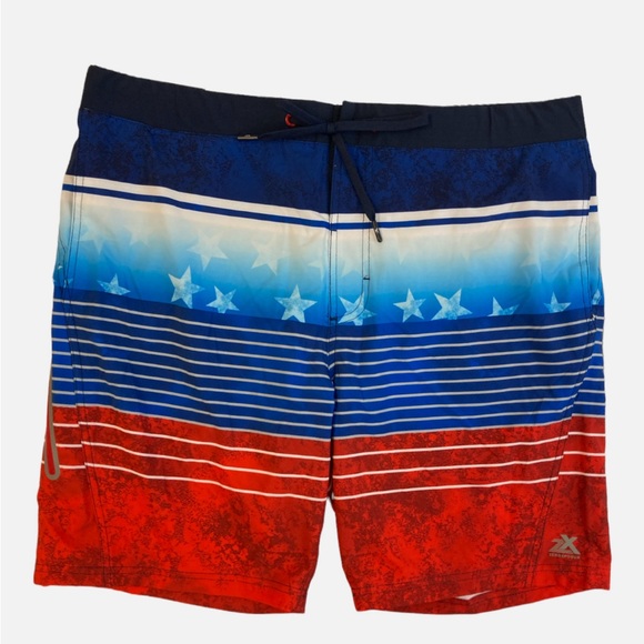 ZeroXposur Navy Star America USA Swim Trunks - Picture 4 of 9